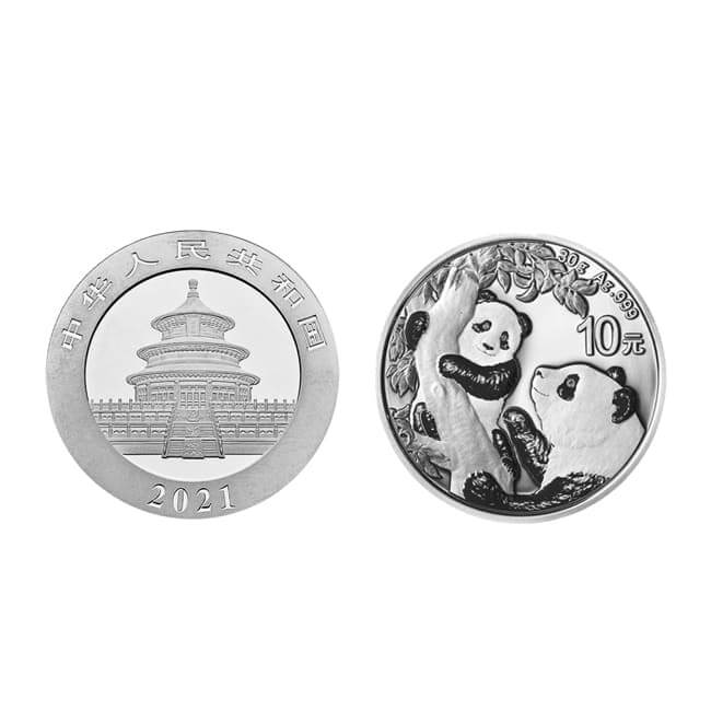 china panda 2021 pile face piece argent